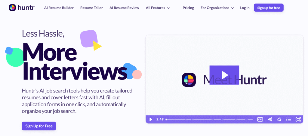 Huntr screenshot